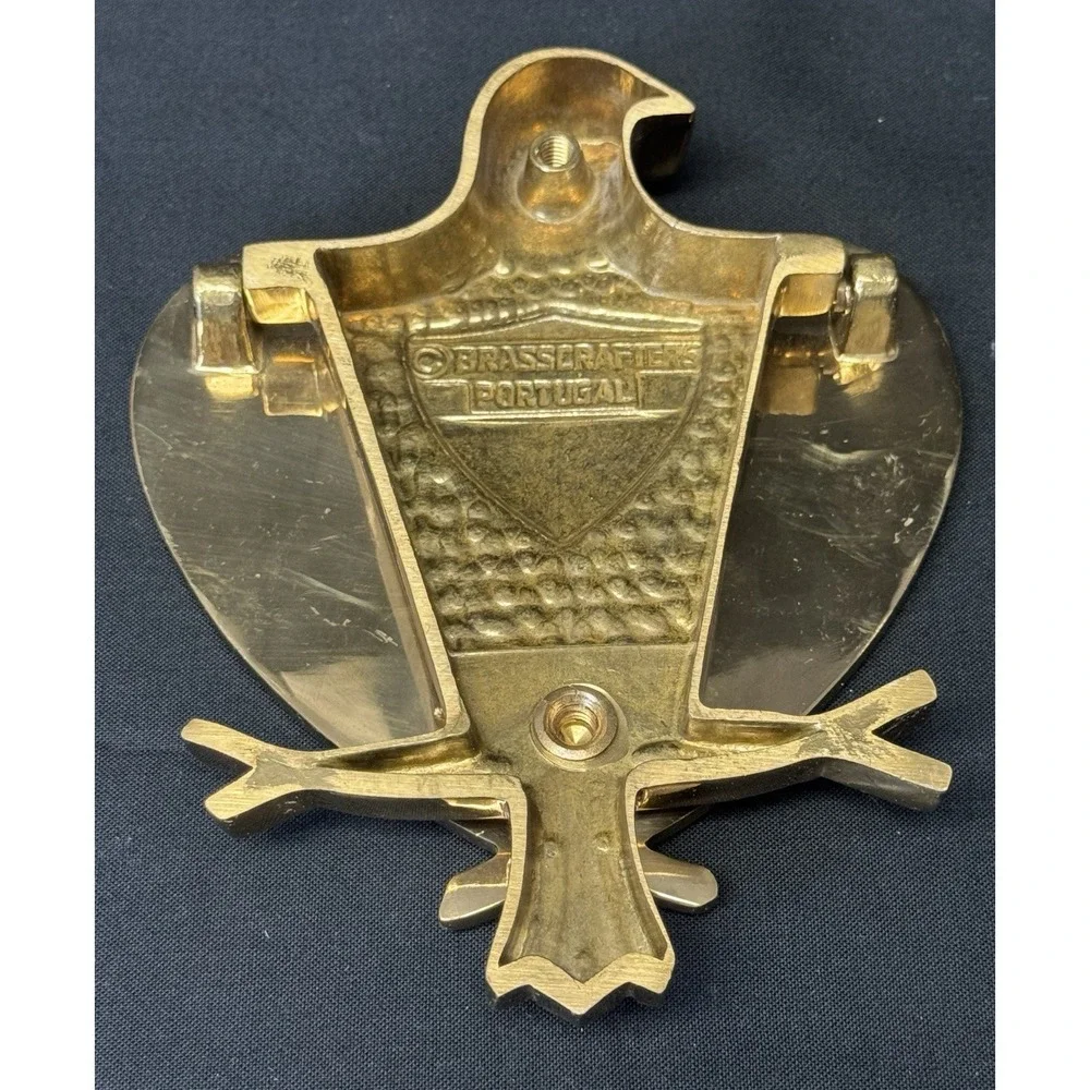 Vintage Heavy Gold Tone Eagle Brasscrafters Door Knocker Made In Portugal